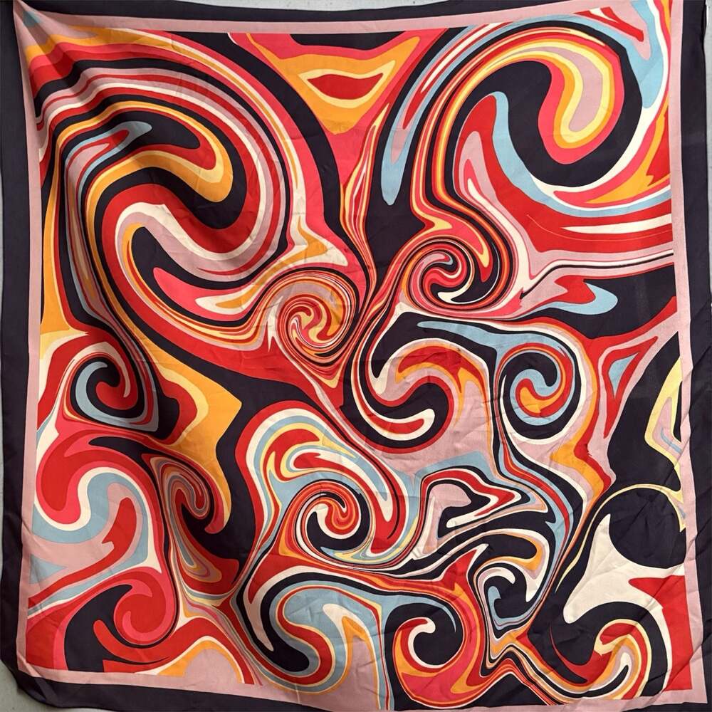 Steve Madden Cool Multi Abstract Swirl Satin Square Scarf